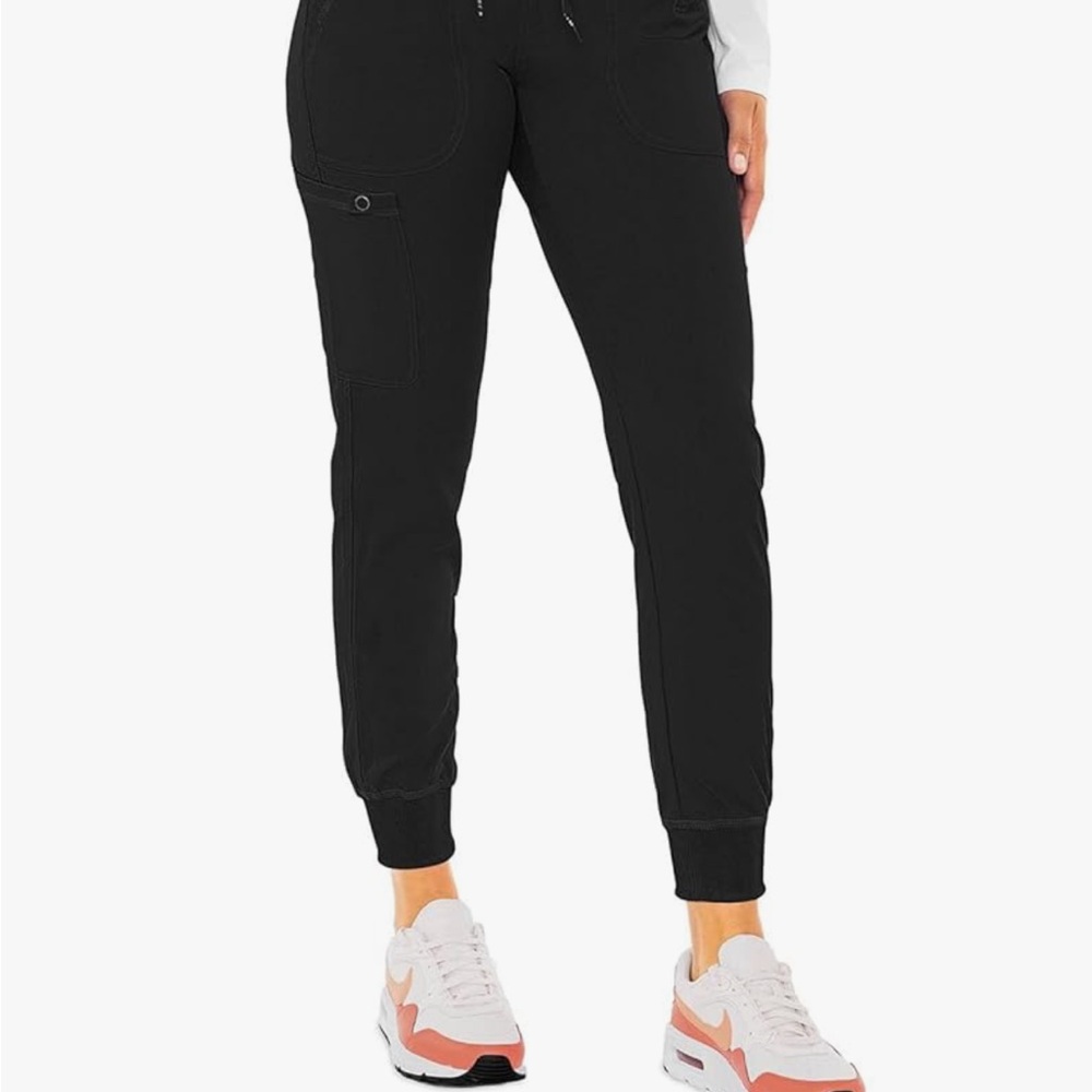 Med Couture  scrub Black Track Pants with Elastic Cuffs